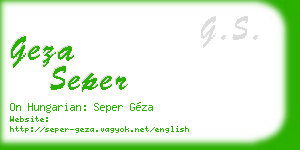 geza seper business card